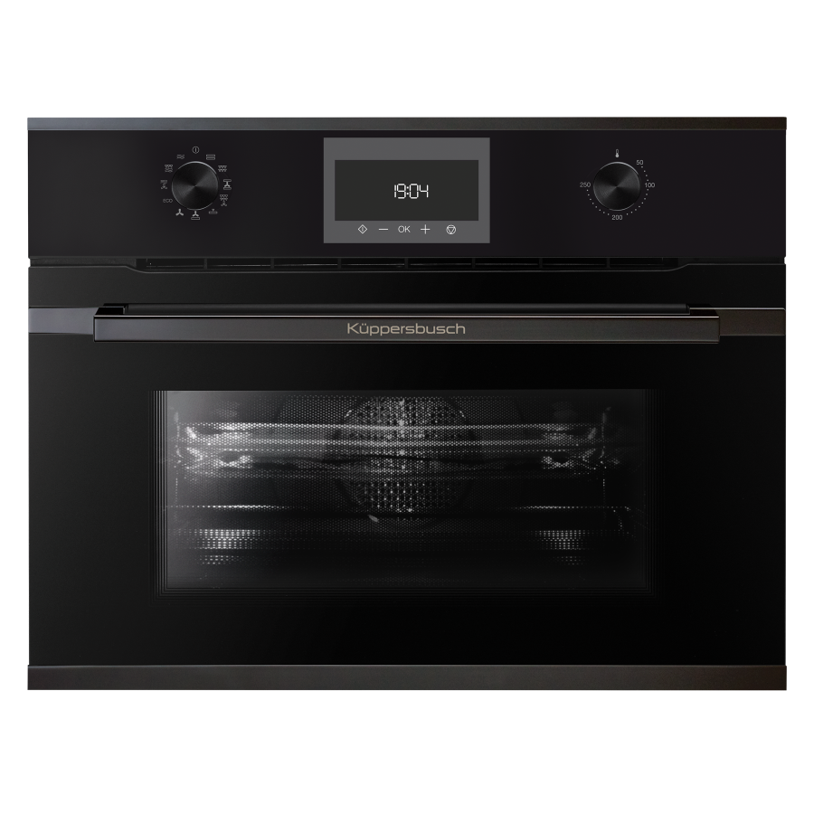 Компактный духовой шкаф с микроволнами Black Chrome Фабрика KUPPERSBUSCH CBM 6330.0 S2 