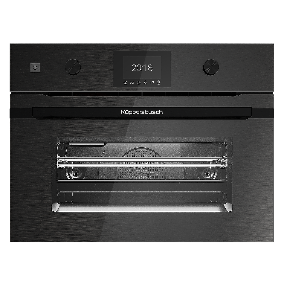 Компактный духовой шкаф с микроволнами Black Steel Фабрика KUPPERSBUSCH CBM 6350.0 GPH 6 