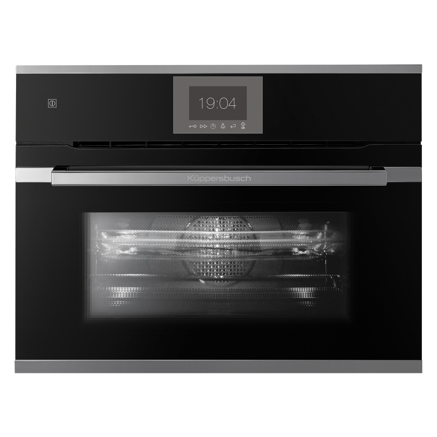 Компактный духовой шкаф с микроволнами Silver Chrome Фабрика KUPPERSBUSCH CBM 6550.0 S3 