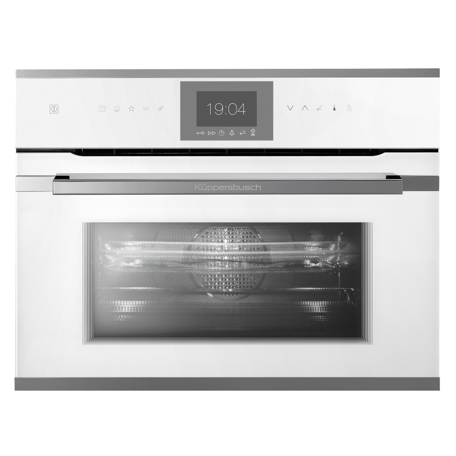 Компактный духовой шкаф с микроволнами Silver Chrome Фабрика KUPPERSBUSCH CBM 6550.0 W3 