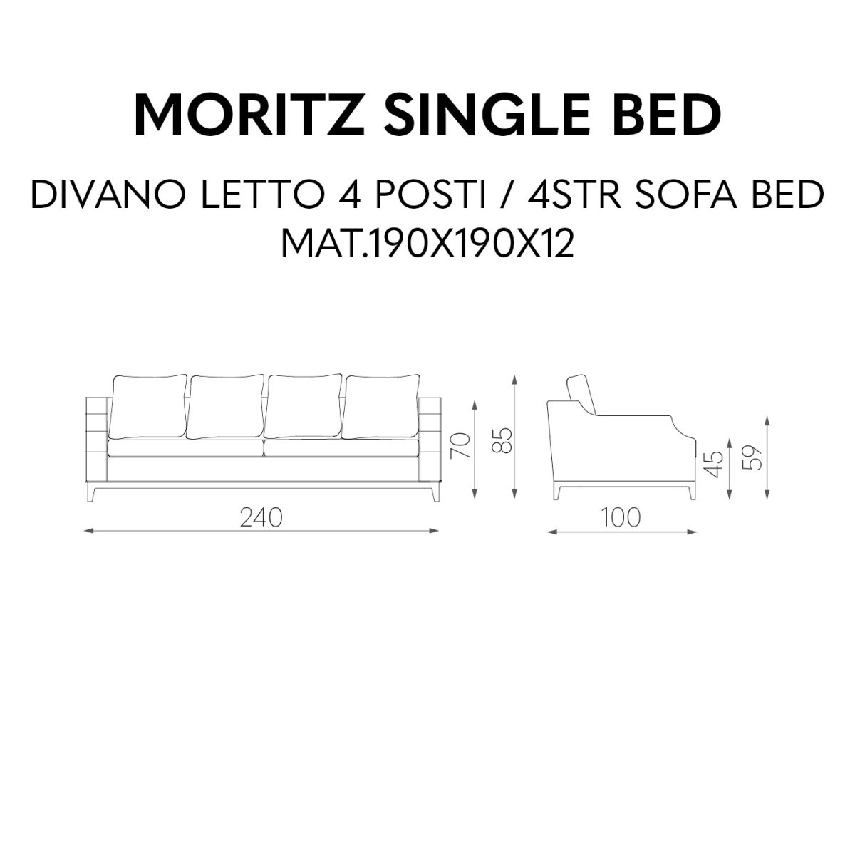 Диван-кровать Фабрика TOSCONOVA Moritz dedar sofa bed 
